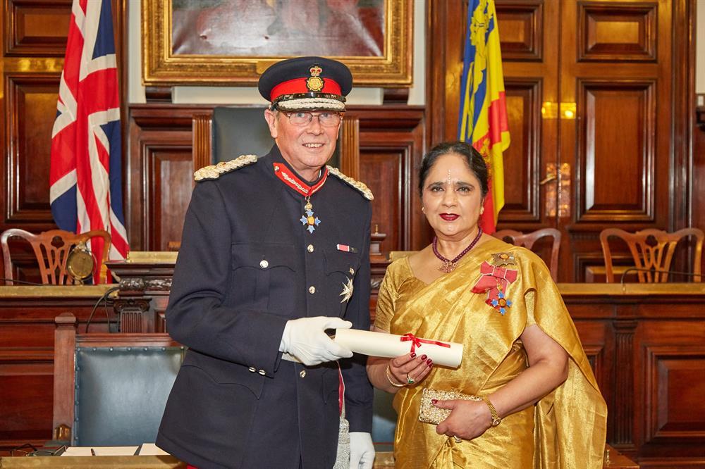 Dame Asha Khemka DBE is appointed a Deputy Lieutenant by Her Majesty’s Lord-Lieutenant of Staffordshire, Mr Ian James Dudson CBE KStJ.