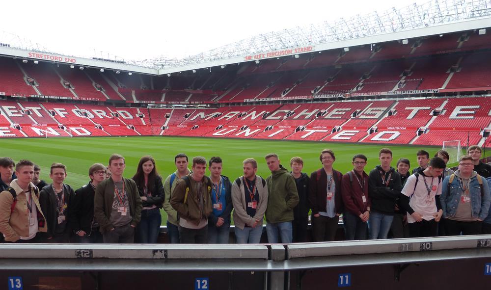 Software development students at Old Trafford seeing how Manchester United uses modern technology