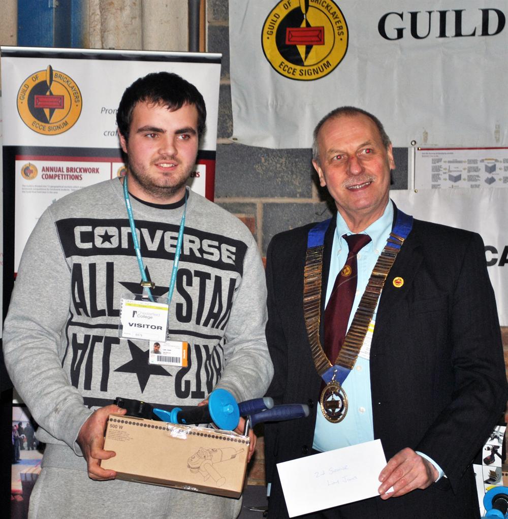 Liam Jones with Phil Hodgkinson, president of The Guild of Bricklayers
