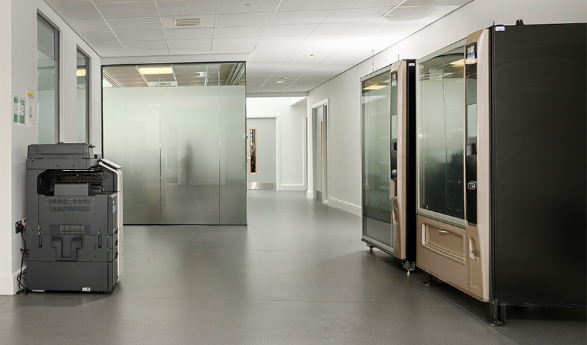 Vending machines for drinks and snacks