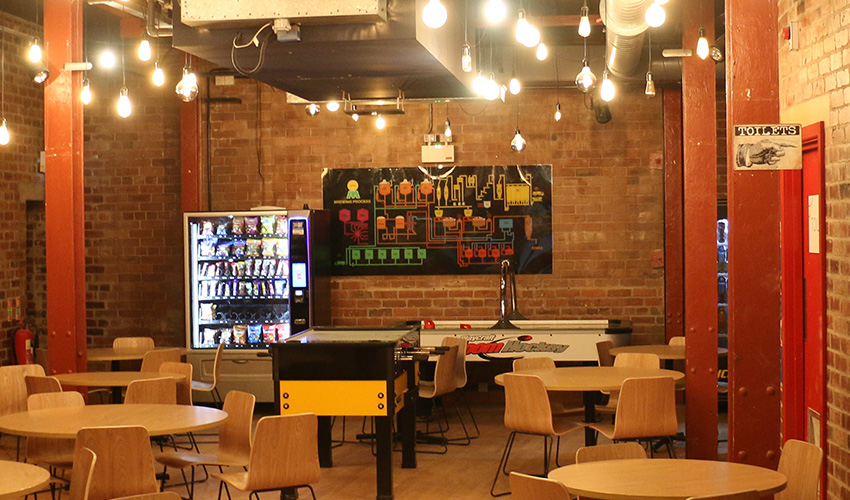 Vending machines for quick refreshments.