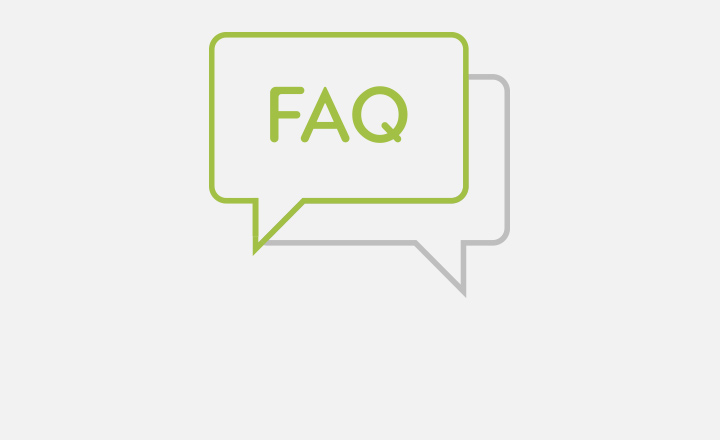 Speech bubble with the word FAQ inside