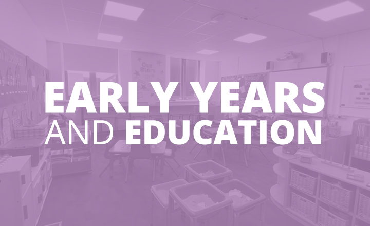 Image saying early years and education