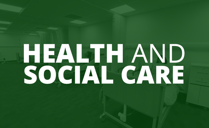 Image saying health and social care