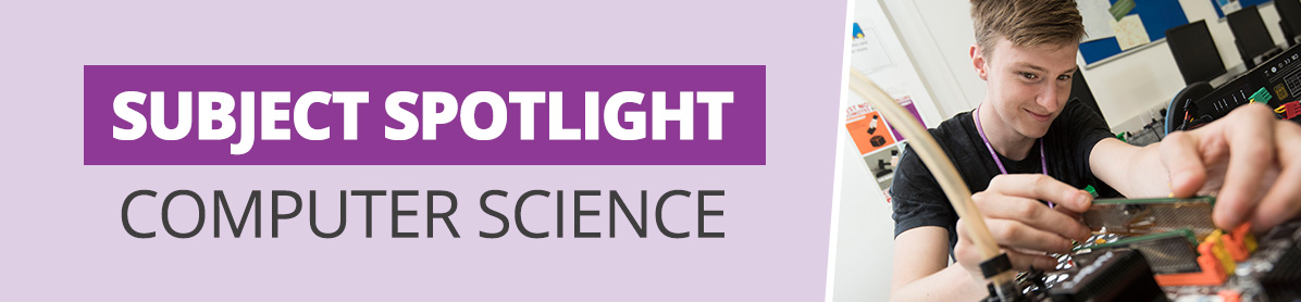 Banner image saying subject spotlight computer science