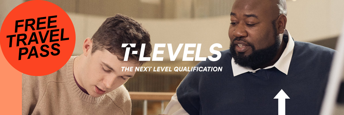 Header image saying t-levels, the next level qualification