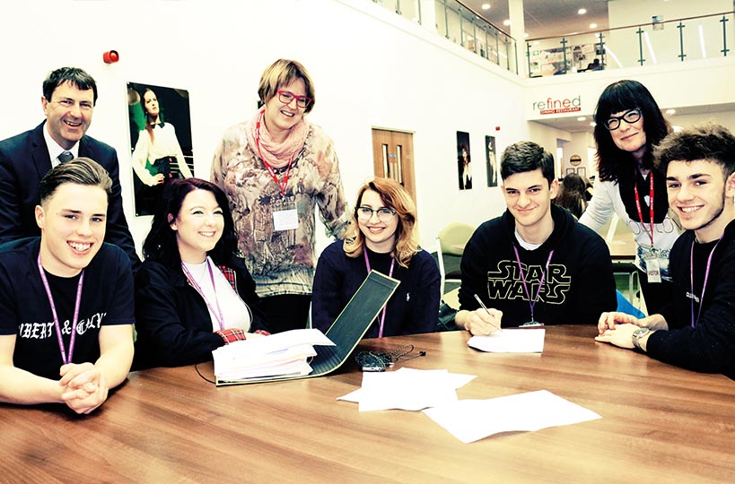 Students worked with educational visitors from Finland and Germany as part of a pioneering project designed to address exam stress and improve performance under pressure.