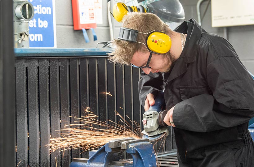 Personal protective equipment ensures our fabrication and welding students develop the specialist skills needed for industry, safely.