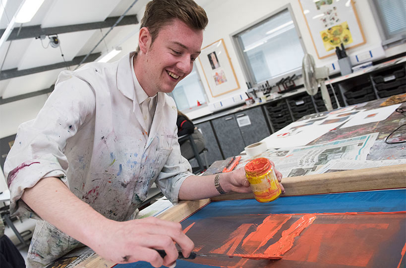Print work is just one of the things you’ll learn in art and design.