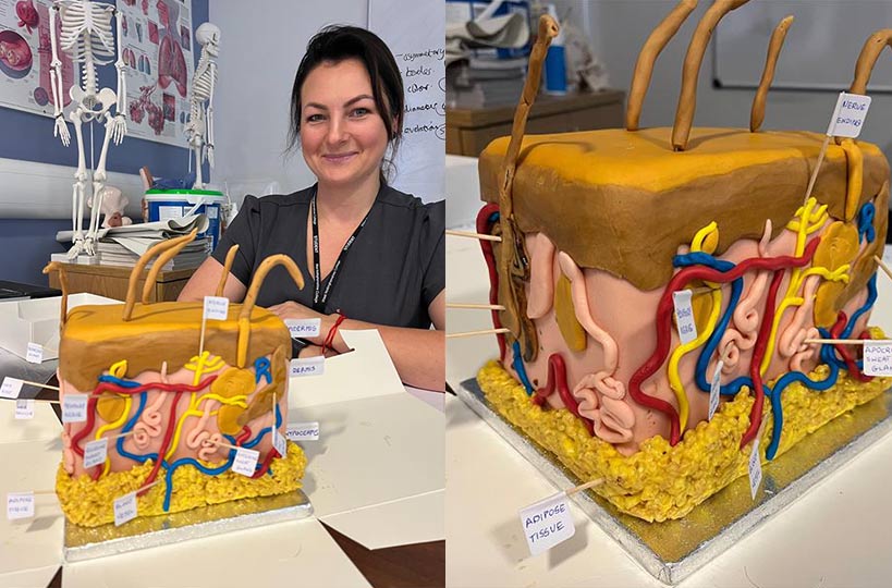 Magdalena Jamieson, Beauty Therapy Student, has taken up a recent class challenge with a tasty difference and merged her love of beauty therapy with her cake-baking talents and created this masterpiece!