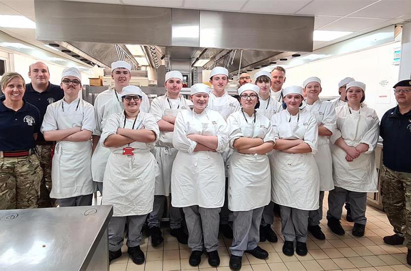 Combat cooking is a Refined affair - Professional cookery students got a taste of combat cooking when members of the 167 Catering Support Regiment dropped by to demonstrate their skills. 