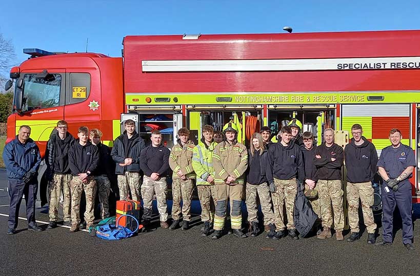 Uniformed protective services students got into action for a major incident recently, as Nottinghamshire Fire and Rescue joined them at the college for a first response team role play scenario.