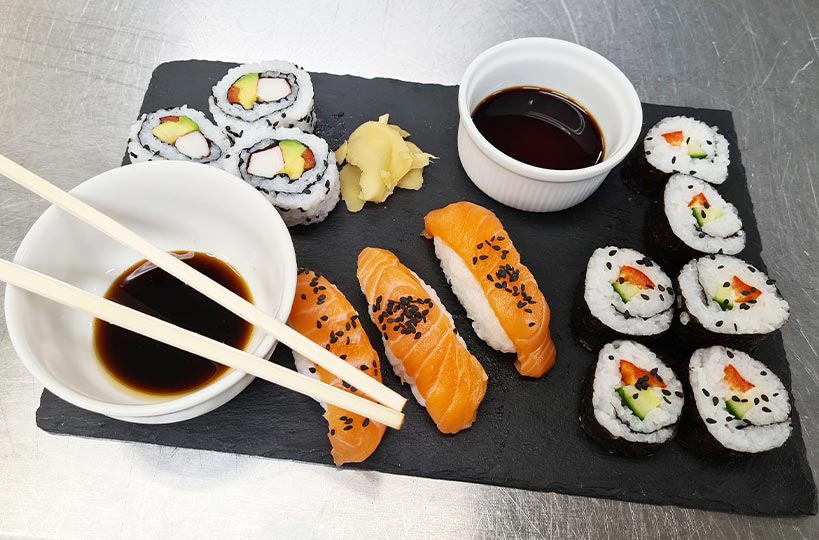 Students mastered the art of sushi making, thanks to the talents of student Monika Wawrzyniak. Students created different types of sushi including Maki, Sashimi, Nigiri and Uramaki, learning how to roll, present and garnish them professionally. 