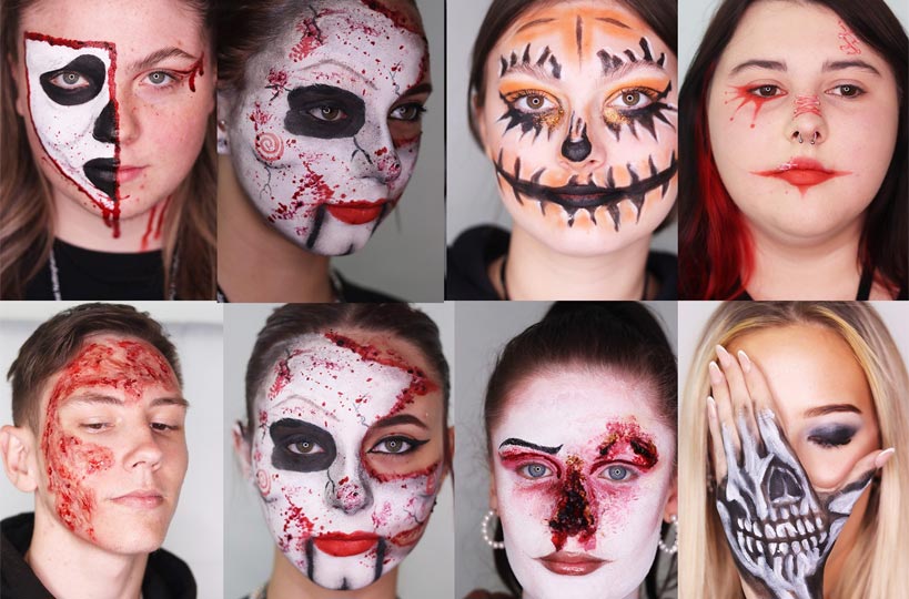 Halloween 2023 inspired looks from Level 3 MUA students.
