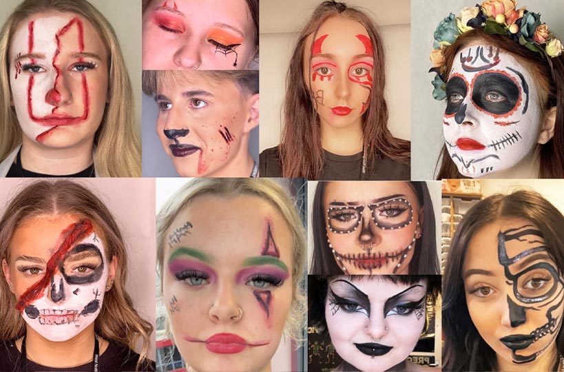 Halloween 2023 inspired looks from Level 3 MUA students.