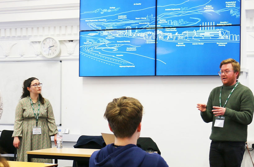 Staff from AECOM came to explain their role and the many careers which are available with the firm to Geography and Environmental Science A-Level students at the college.