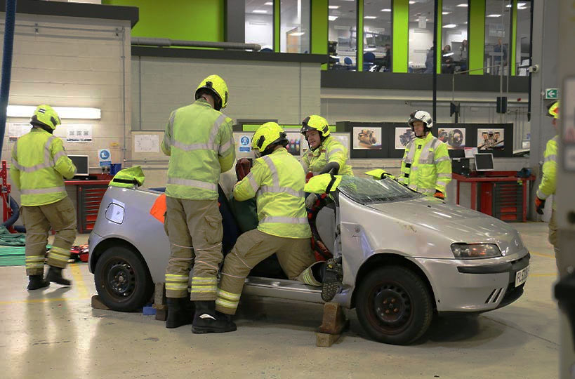 Watch live demonstrations, such as a car accident extrication.