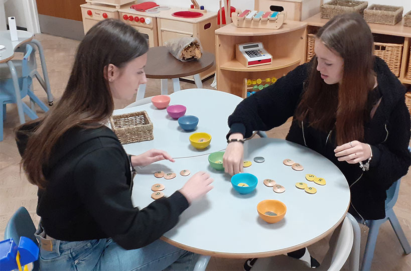 Students get the opportunity to learn in our professional nursery setting, preparing them for the future. 