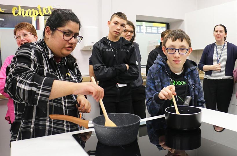 Fully equipped kitchens ready for students to learn important life skills. 