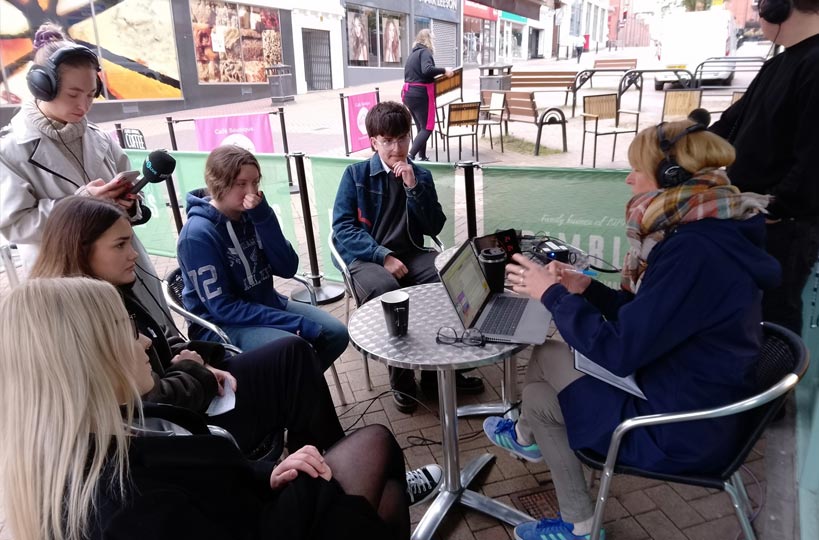 A-Level students went live on BBC Radio 5 Live, giving their views on Mansfield town, current affairs and local elections.