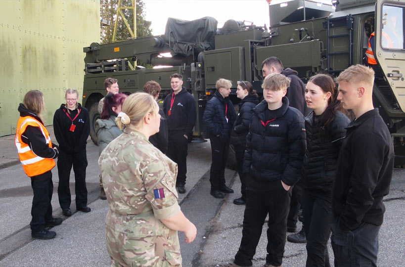 Uniformed protective services (UPS) students visited RAF Wittering last week to increase their understanding of the logistics and engineering aspects of military flight training.   