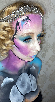 Photo of a woman wearing mythical make-up