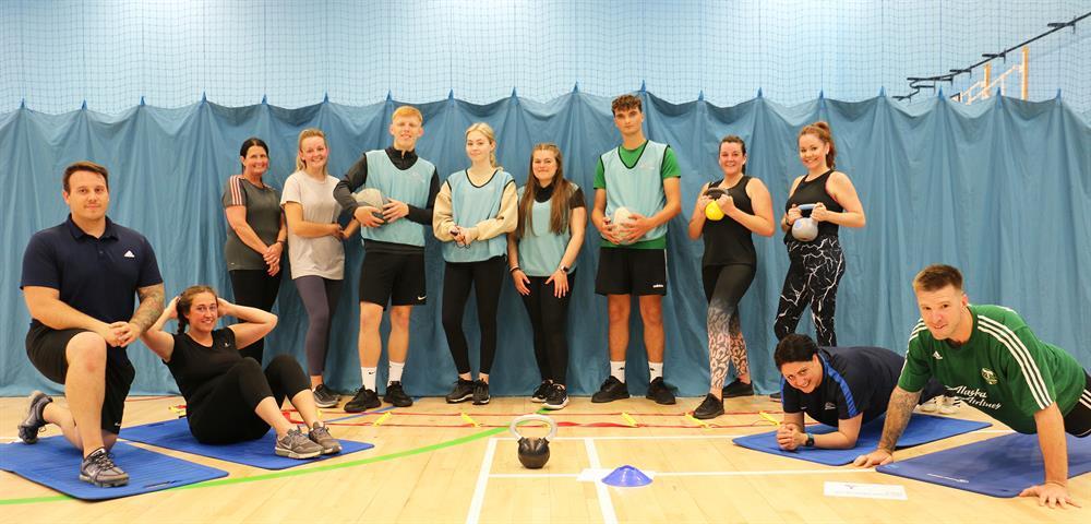 Sport and exercise science students at the college put staff through an energetic ‘boot camp’.
