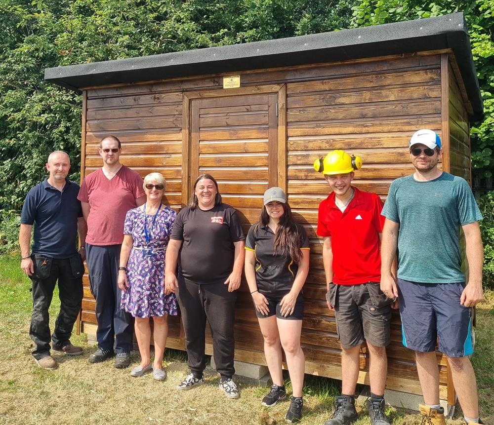 Joinery students, tutors and the work placement team created a shed for Ashfield Voluntary Action's allotment, aided by funding from Mansfield Building Society.