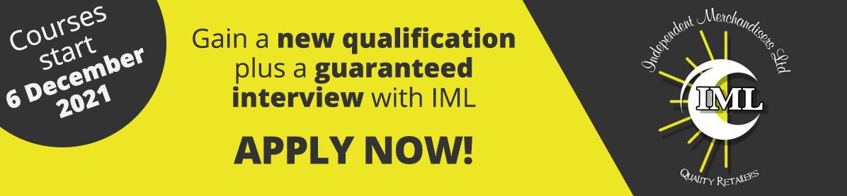 Header image saying Gain a new qualification plus a guaranteed interview with IML APPLY NOW!
